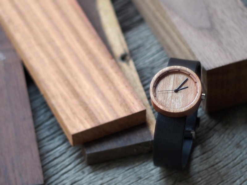 Nakari Watch Cherry Black Girl size - 女表 - 木头 