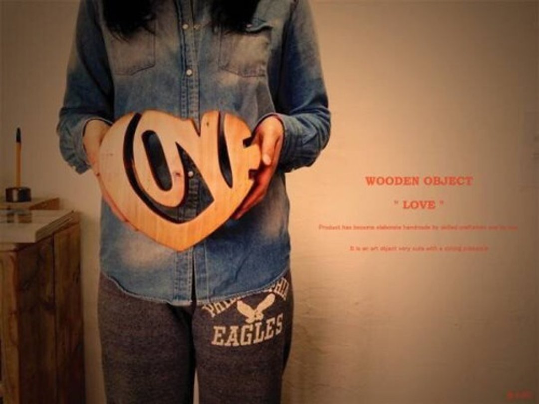 Limited Quantity Wood Object Wooden Love Sign LOVE Love Character Object Channel Letter Sign Letter - 摆饰 - 木头 