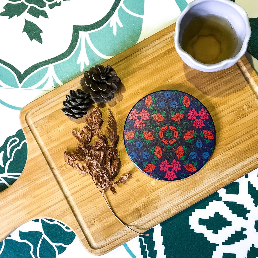 圆滚滚杯垫 ∣ 万花筒芙烈达 - 杯垫 - 陶 黑色