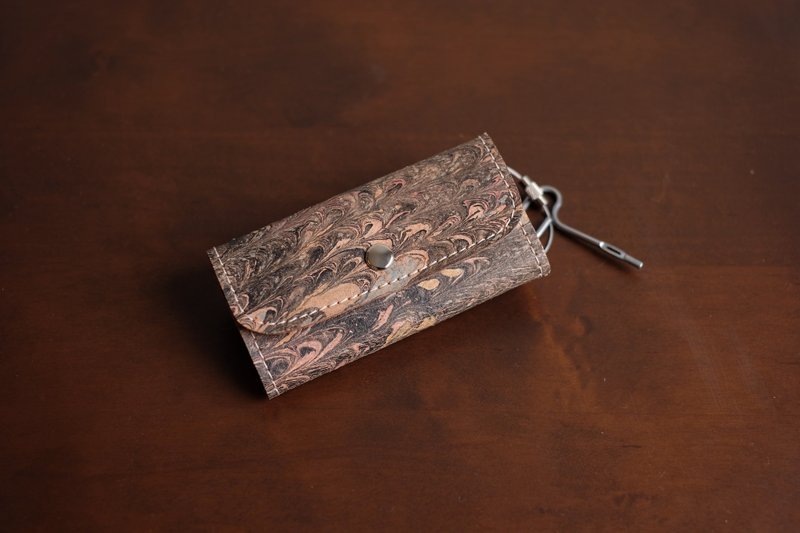 皮革钥匙圈 手染皮革 独一无二 - 钥匙链/钥匙包 - 真皮 咖啡色