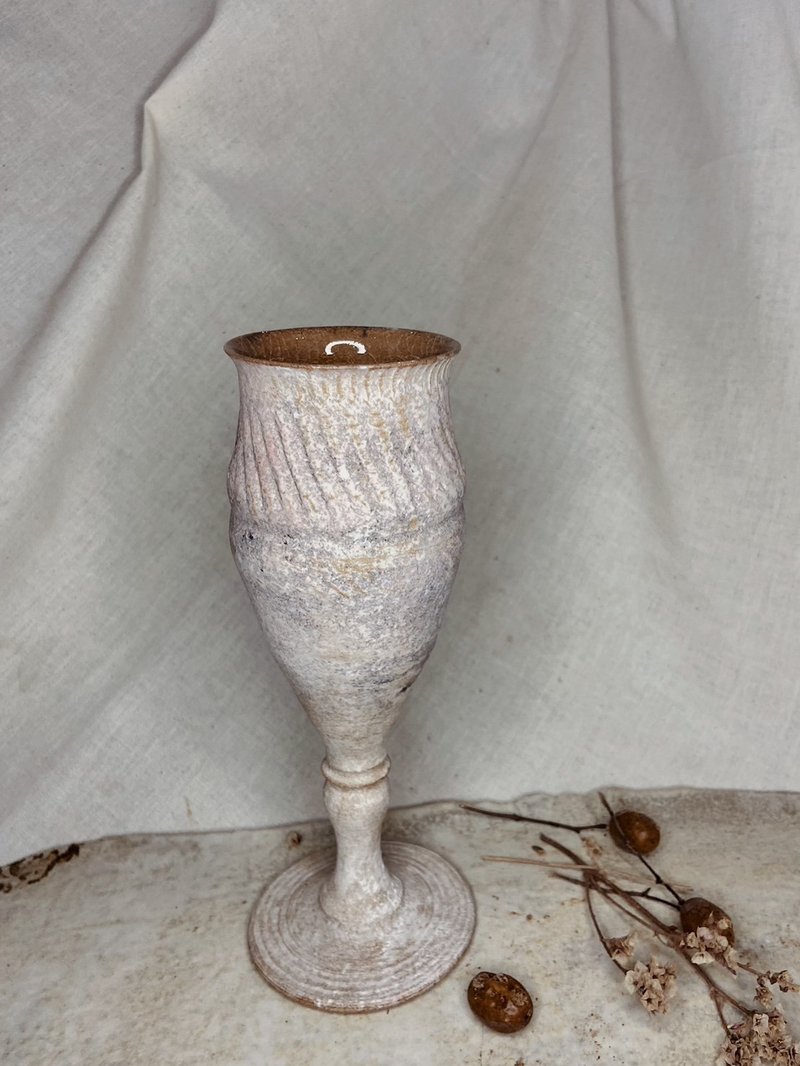 【蚀器】珍珠贝 - 生活食器 高脚杯 陶器 陶杯 酒杯 - 酒杯/酒器 - 陶 