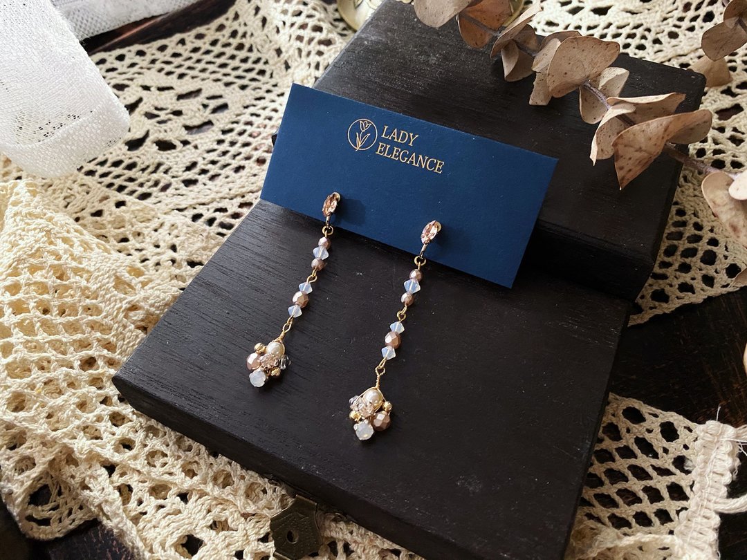 swarovski 水晶糖 水晶珍珠耳环 - 长款 - 耳环/耳夹 - 水晶 