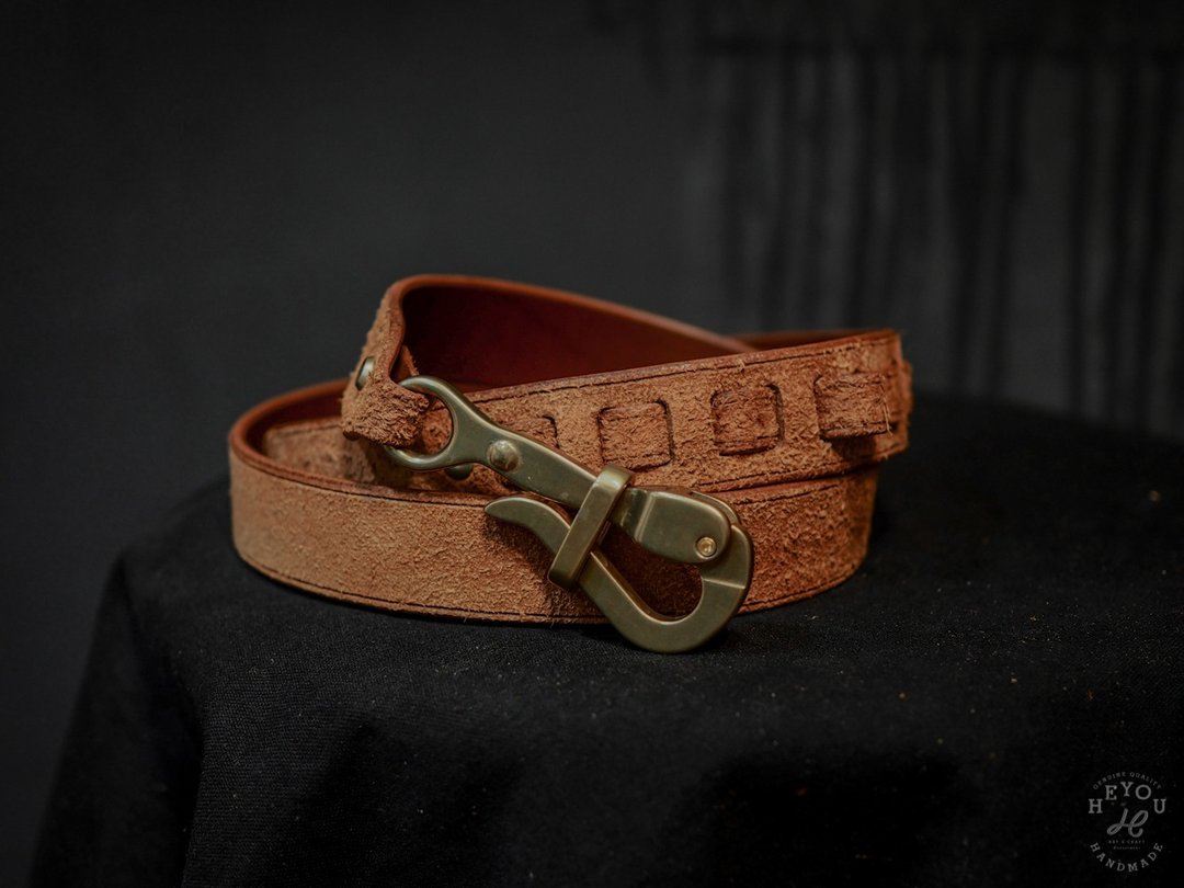 Sailor Belt 水手皮革腰带 - 反皮棕 - 皮带/腰带 - 真皮 咖啡色