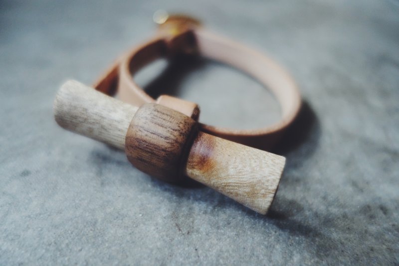 [ 毛小孩的原木皮革项圈 ] MUYU 木宇设计 - 项圈/牵绳 - 木头 咖啡色