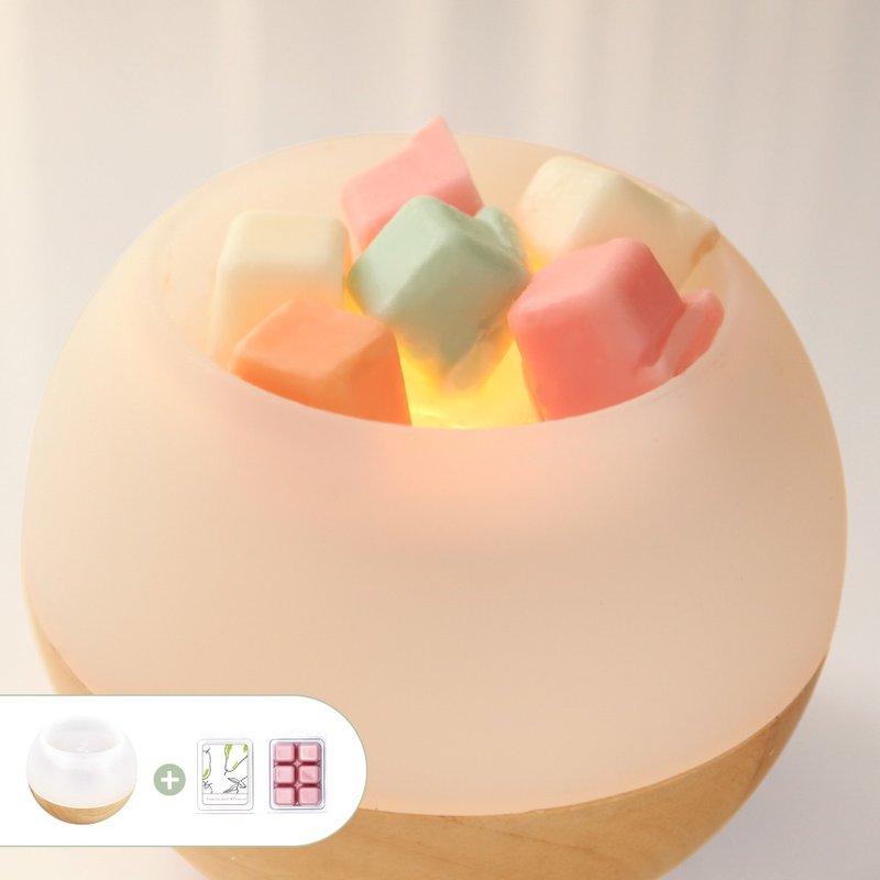 【超取】调香融蜡夜灯 礼物 调香师 蜡烛 香氛 芳香 礼物 情人 - 蜡烛/烛台 - 木头 白色