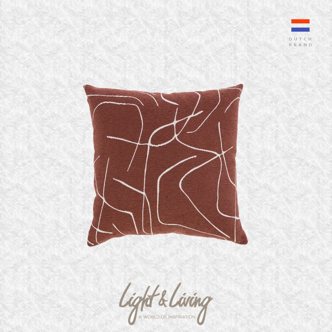 荷兰 Light & Living, 咕𠱸 ROYCE 45x45cm 啡色 - 枕头/抱枕 - 棉 咖啡色