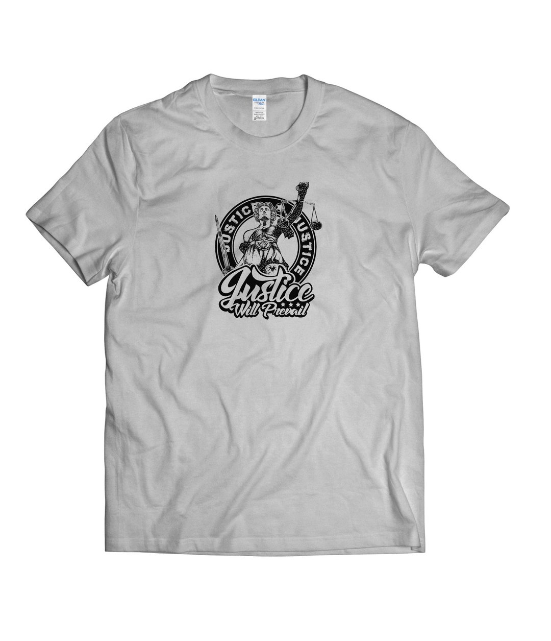正义女神-T-shirt 白/黑/灰/藏青 - 男装上衣/T 恤 - 棉 多色