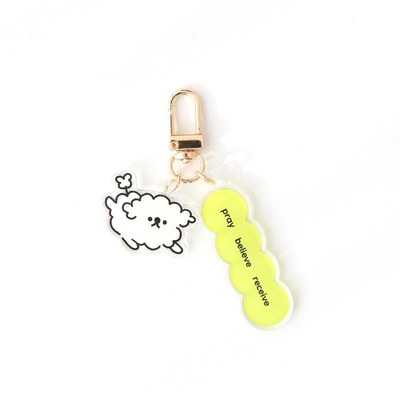 Hello DunDun 哈啰登登系列 压克力 Key Ring  05.Jump 比比 - 钥匙链/钥匙包 - 塑料 白色