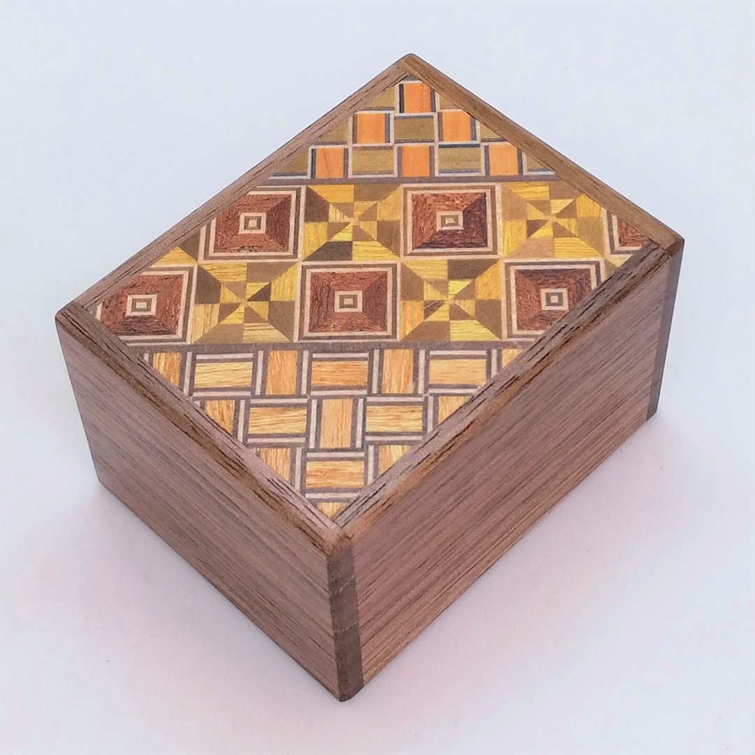 2 sun 7 steps Yosegi/Walnut wood Japanese puzzle box Himitsu-bako Japan - 其他 - 木头 