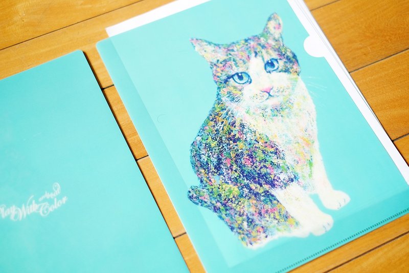 优雅猫咪Aqua绿资料夹 - 文件夹/资料夹 - 塑料 绿色