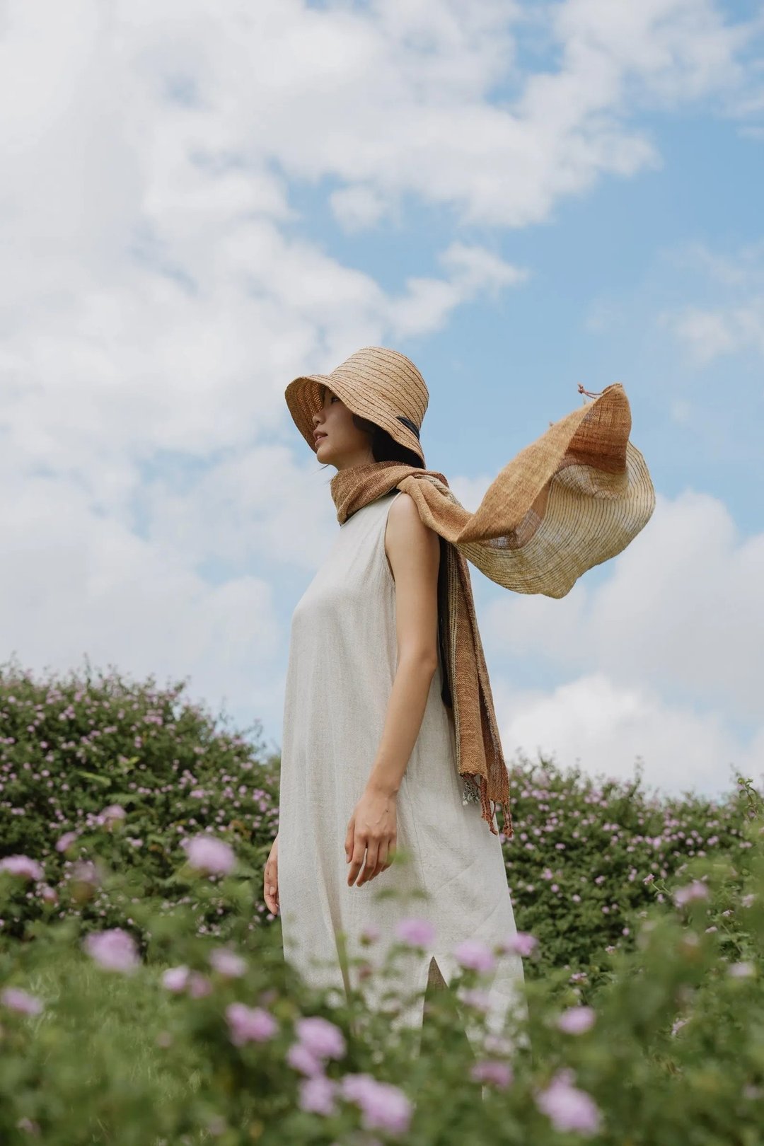 // 小米 // 手捻手织。纯棉植物染围巾 - 围巾/披肩 - 棉 