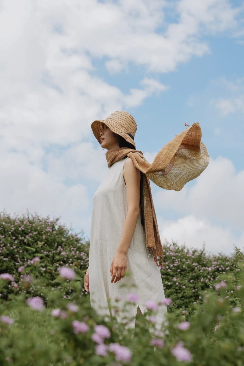 // 小米 // 手捻手织。纯棉植物染围巾 - 围巾/披肩 - 棉．麻 