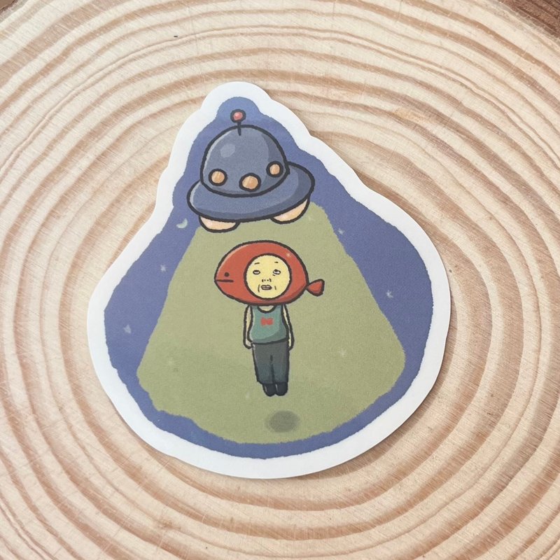 UFO 和美人鱼贴纸 - 贴纸 - 纸 蓝色