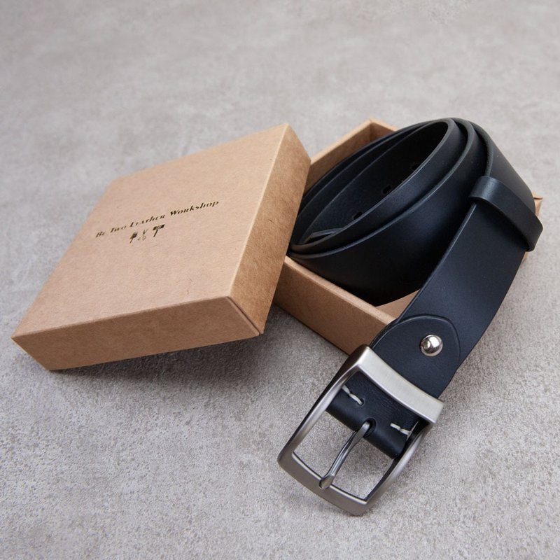 刻字皮带 真皮 腰带 belt 意大利 38mm 定制礼物 礼物 - 皮带/腰带 - 真皮 黑色