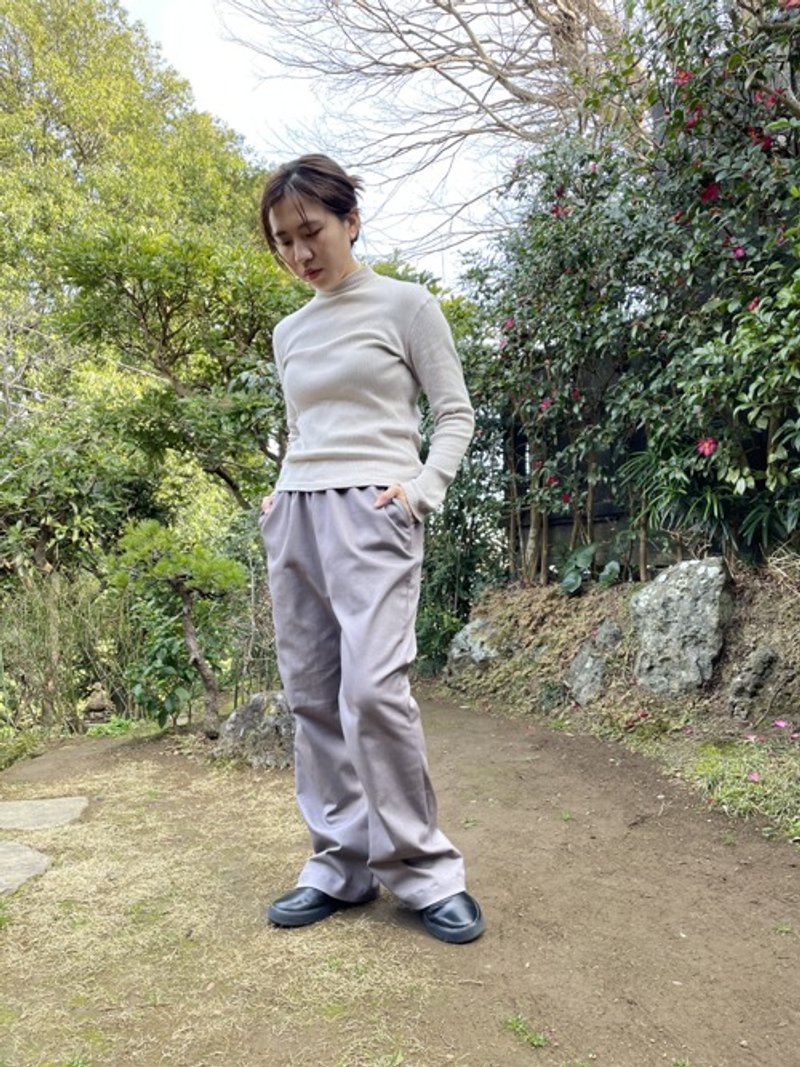 米色棉质喇叭裤 - 女装长裤 - 棉．麻 