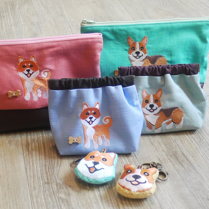 Goody Bag - 毛孩团圆福袋 一组3个 (化妆包/口金/钥匙圈) (全馆犬猫图案皆可选) - 化妆包/杂物包 - 绣线 