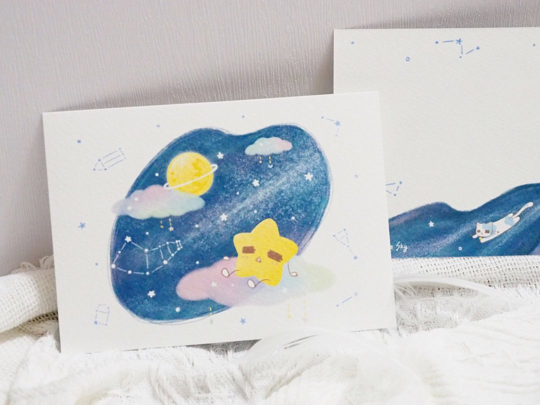 *Draw with the Sky*明信片 - 卡片/明信片 - 纸 白色