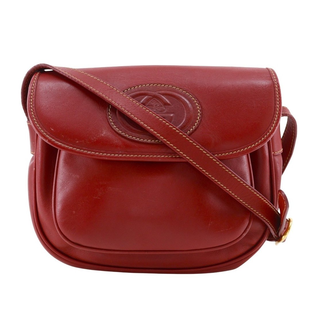 【日本直送】Gucci 侧 老花肩背包 Interlocking G 001.904.1059 小牛皮 红色 女士【二手】 - 侧背包/斜挎包 - 真皮 红色
