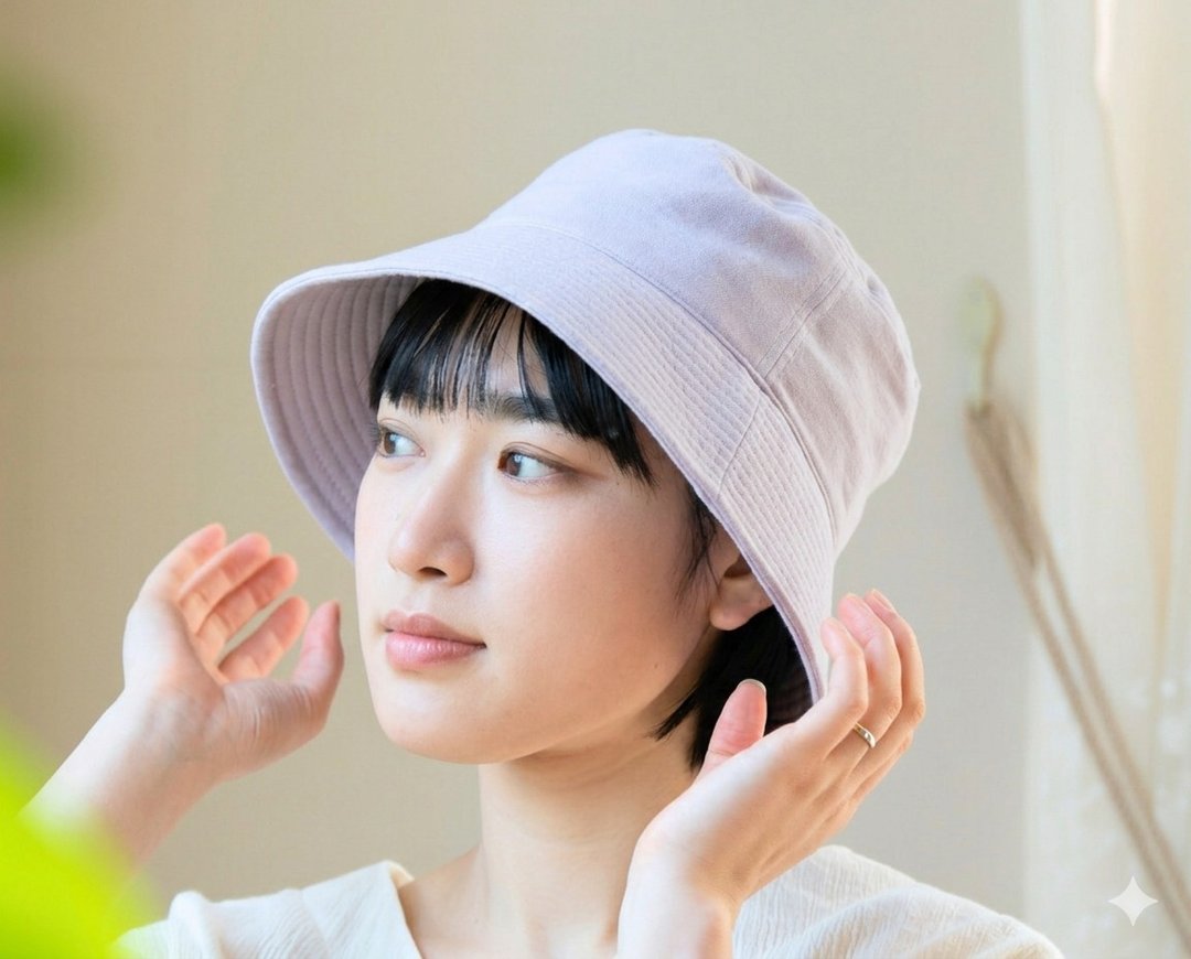 亚麻混双纱 布蕾丝染 薰衣草紫 渔夫帽 M 号【有机棉×亚麻】 - 帽子 - 棉 紫色