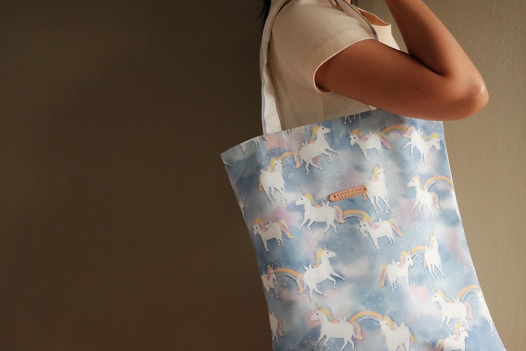 Tote bag : UNICORN WAY - 手提包/手提袋 - 棉 多色