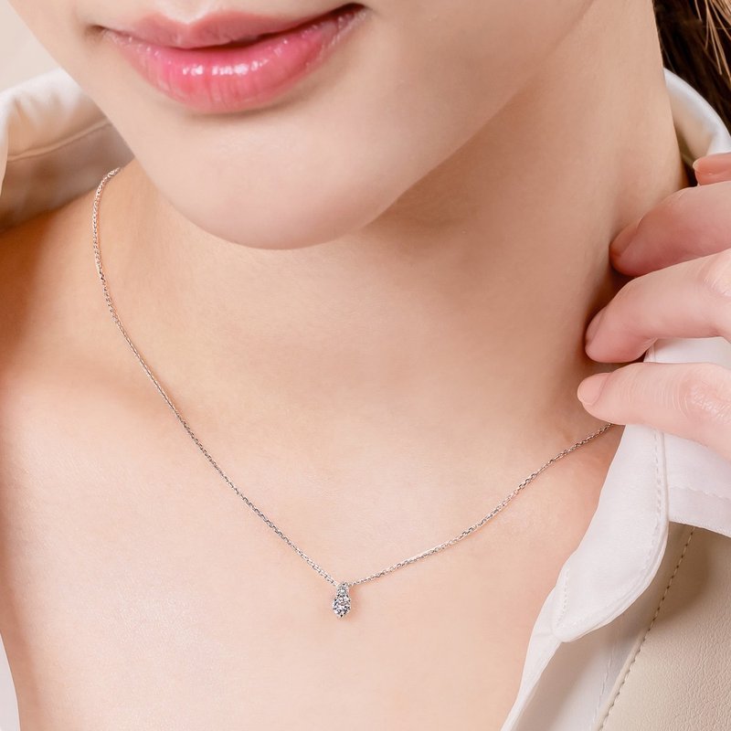 新品 京华钻石 铂金 天然钻石 共 0.17 克拉 钻石项链 晴光系列 II - 项链 - 钻石 