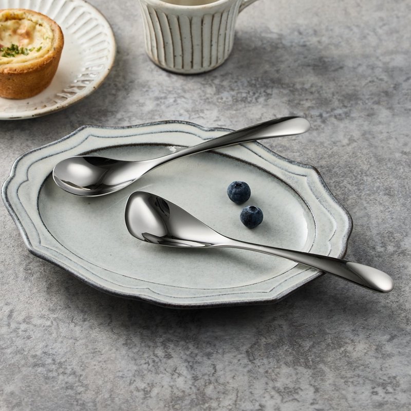 日本山崎金属 - 贤人系列 - 不锈钢咖喱匙组(2件式) - 餐刀/叉/匙组合 - 其他金属 银色