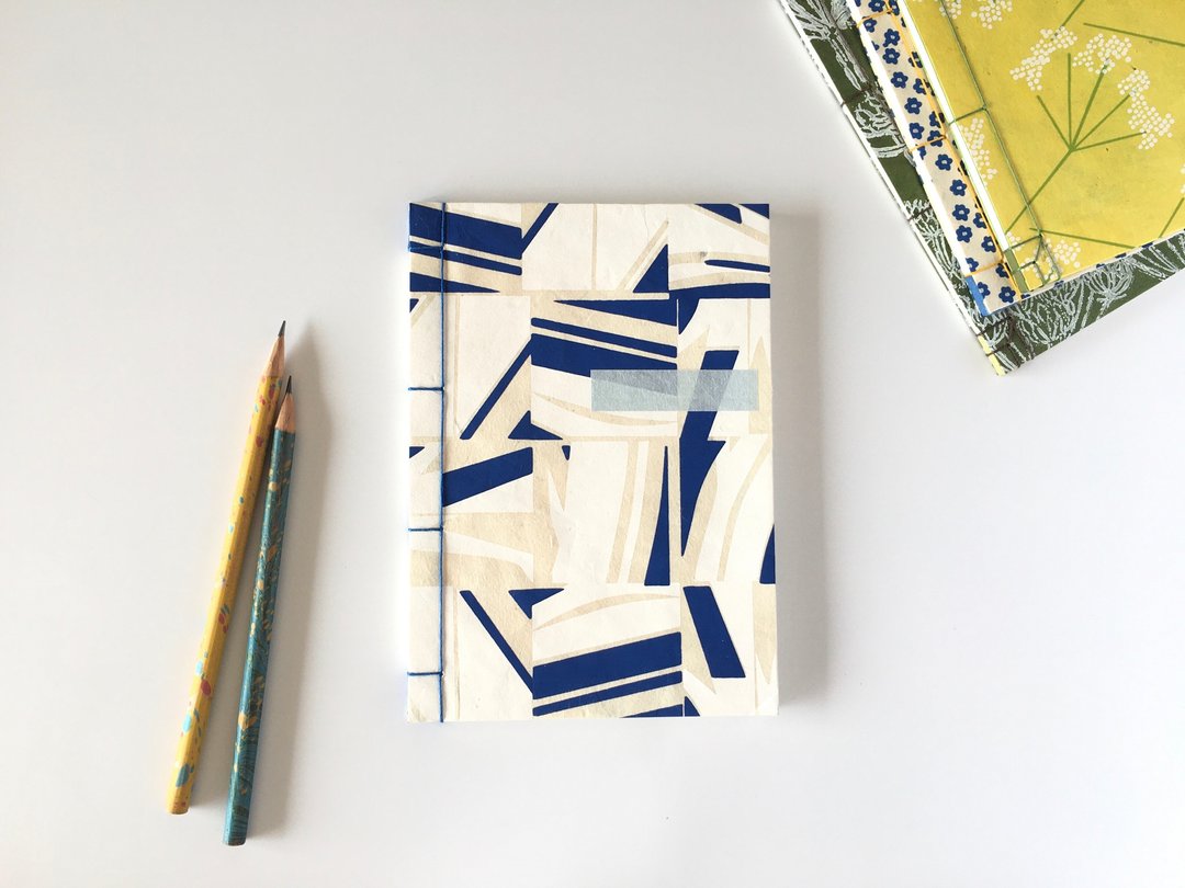 stab binding notebook, Lokta paper B6 - 笔记本/手帐 - 纸 蓝色