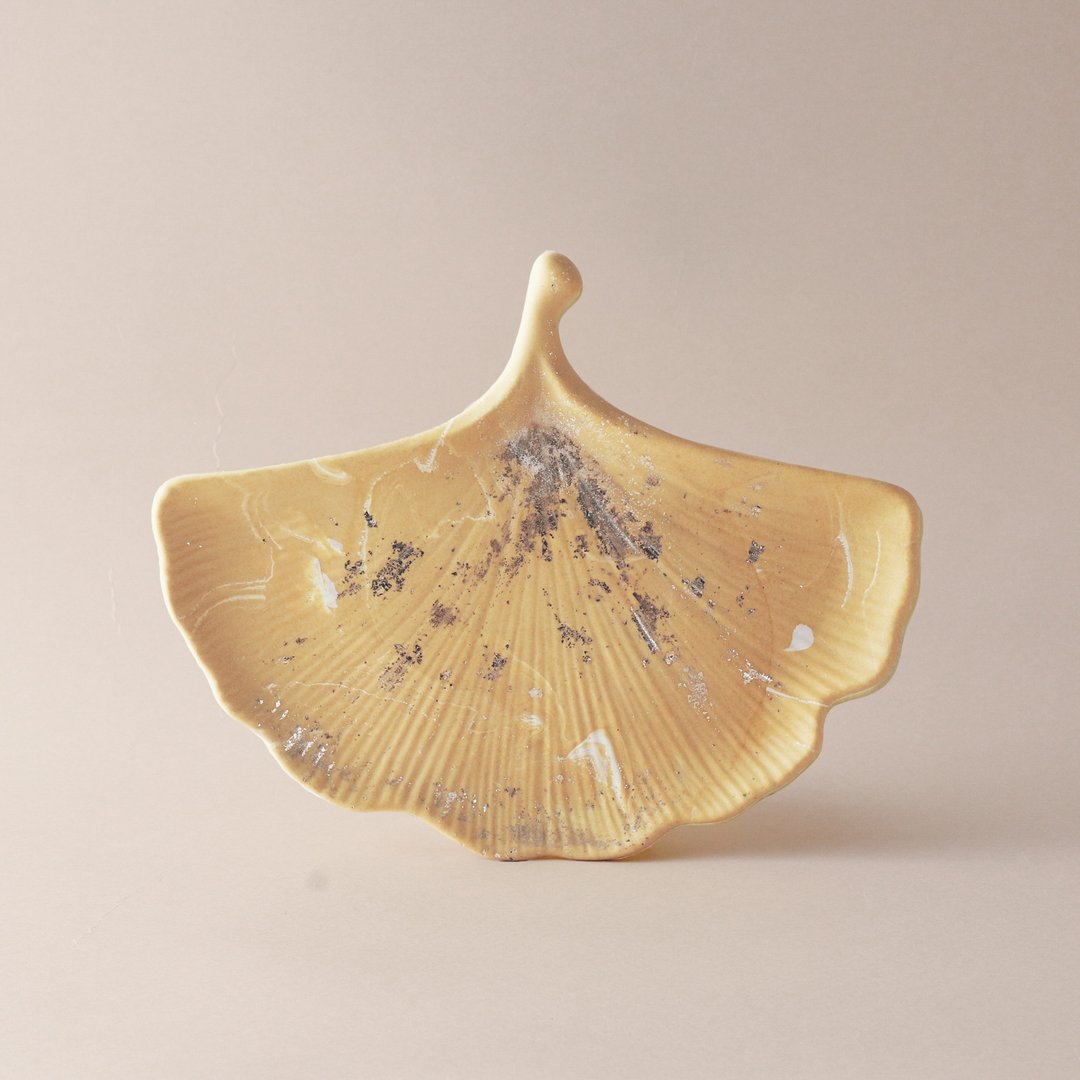 Jesmonite英国矿石树脂/叶盘- 金色银杏金箔大理石 - 摆饰 - 环保材料 金色