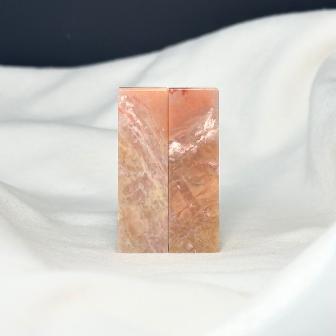 爱你一万年 / 宝泥斋定制结婚/情人对章 - 精品老挝石 - 印章/印台 - 石头 粉红色