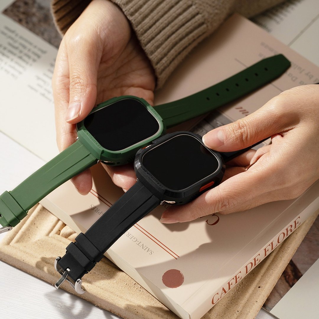 Apple watch - 硅胶防水保护壳 x 表带 套组 (Ultra专用) - 表带 - 硅胶 