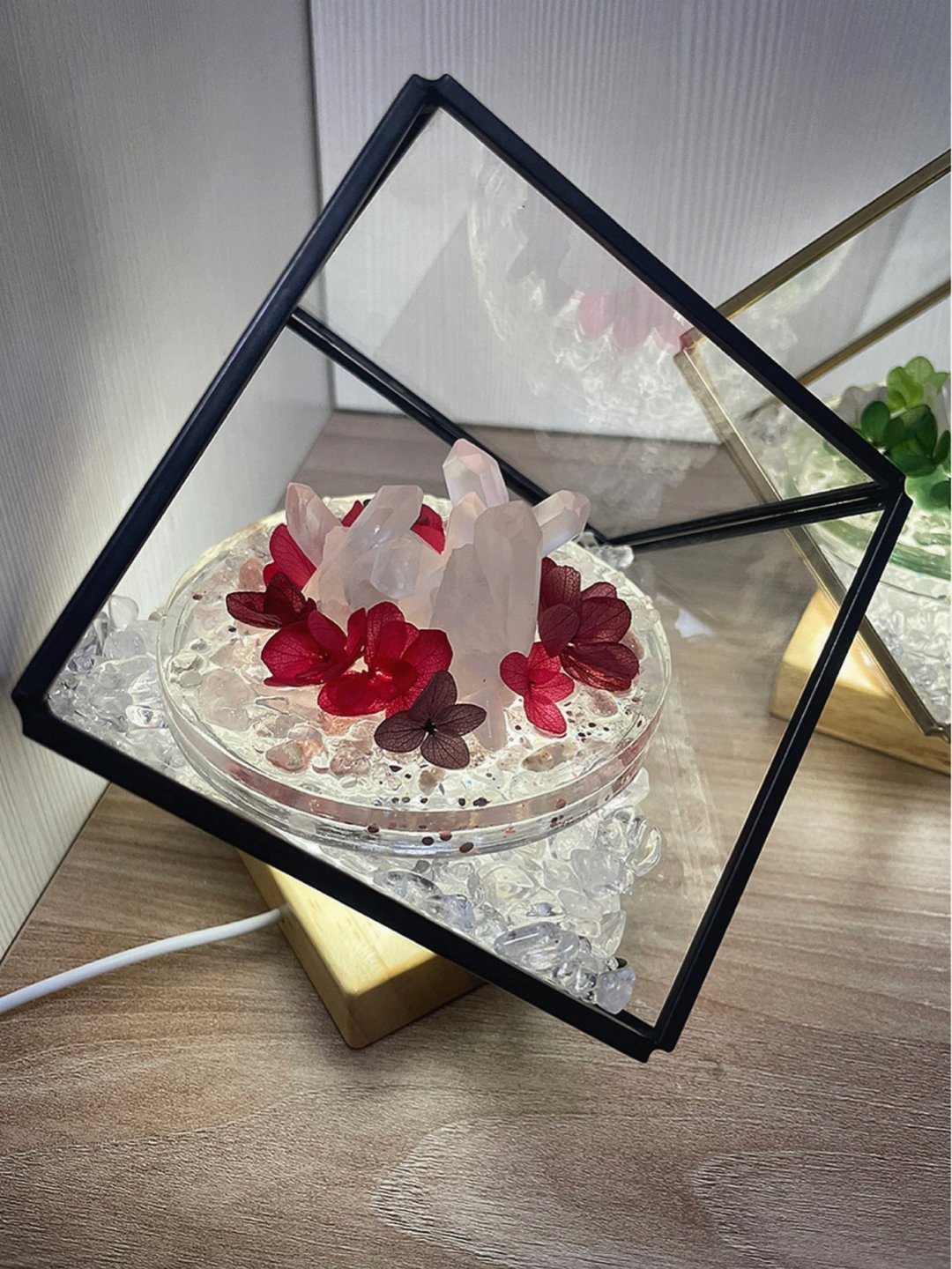 现货 | 斜口玻璃花屋小明灯 | 水晶 | 居家灯饰 - 摆饰 - 水晶 红色