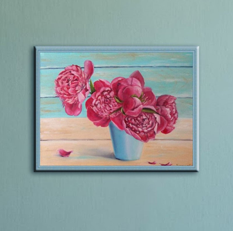 牡丹 装饰画 花画 花卉植物 原画 粉红牡丹 - 海报/装饰画/版画 - 其他材质 粉红色