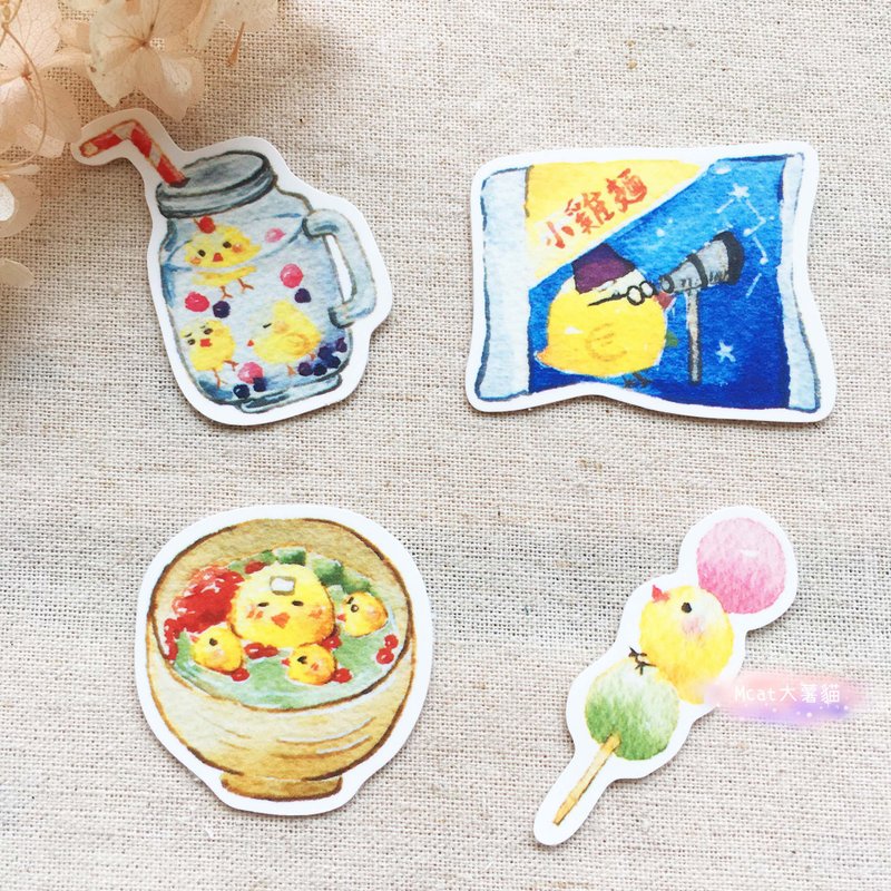 小鸡下午茶 一口吃贴纸 - 贴纸 - 纸 多色