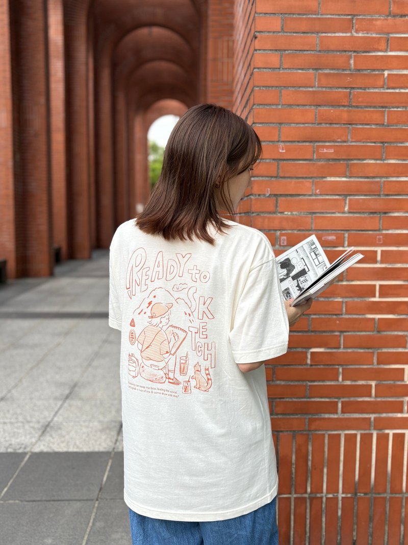 一起写生趣 - 插画短Tshirt / 亲子装 / 柔软纯棉 - 女装 T 恤 - 棉．麻 