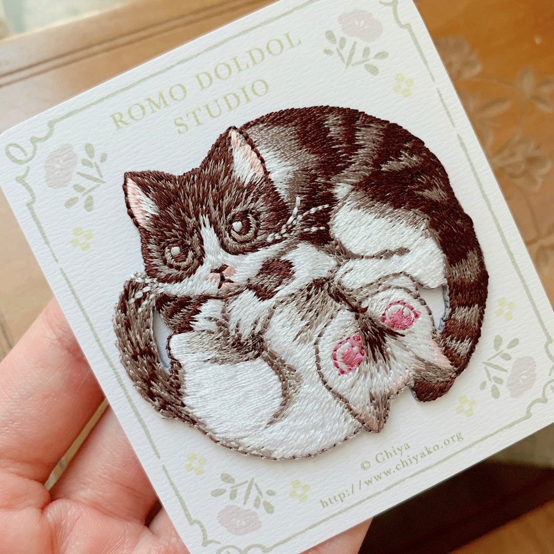 Chiya Meow no cat, no life 系列刺绣熨章 / 贴纸 - 其他 - 棉．麻 卡其色