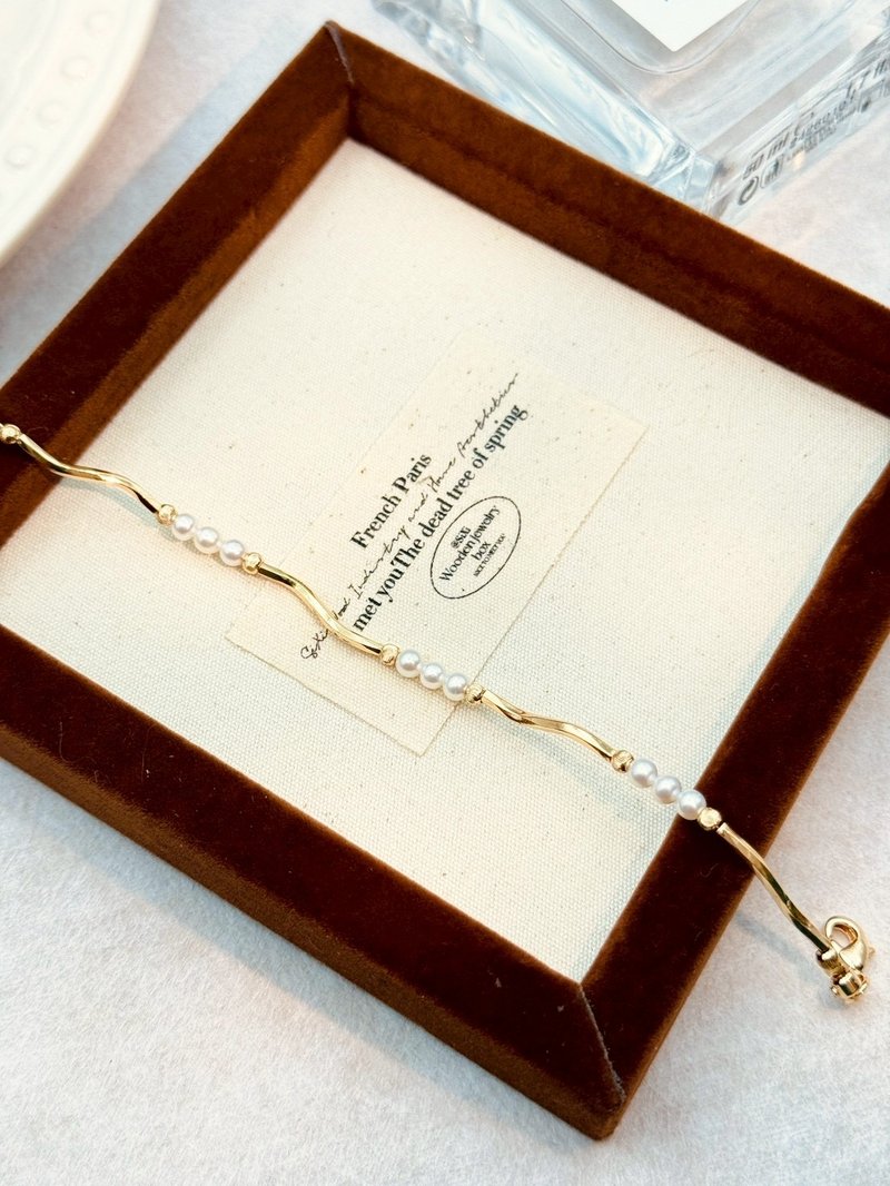 月光小径 / 手作天然石珍珠饰品 - 手链/手环 - 铜/黄铜 