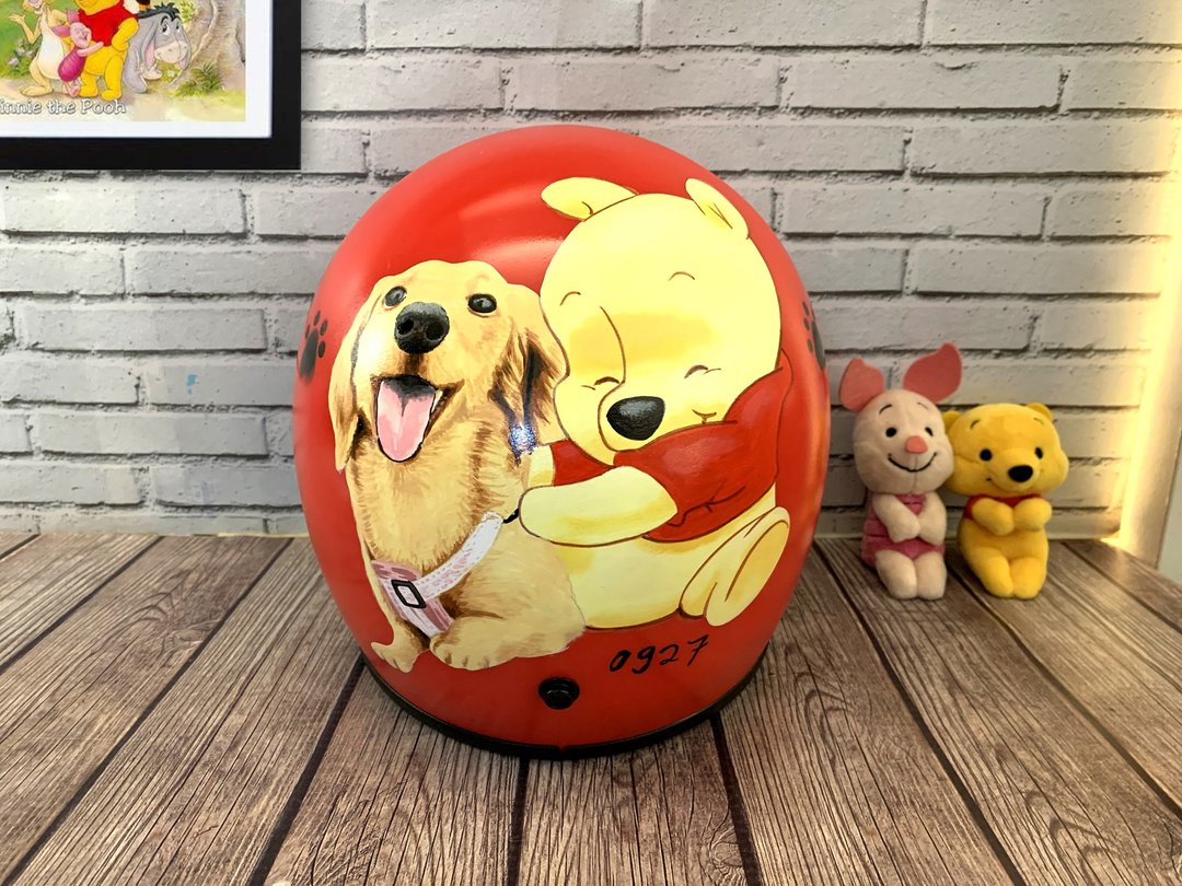 手绘疯 手绘 狗狗 猫猫 安全帽 彩绘 纪念 礼物 生日 情人节 - 订制画像 - 其他材质 多色