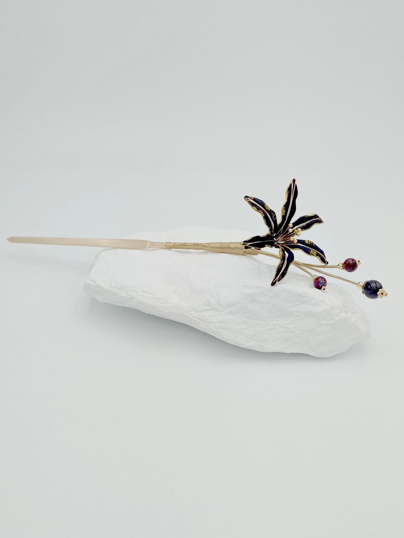 【余烬】黑色小花造型缠花发簪 发饰 - 发饰 - 绣线 黑色