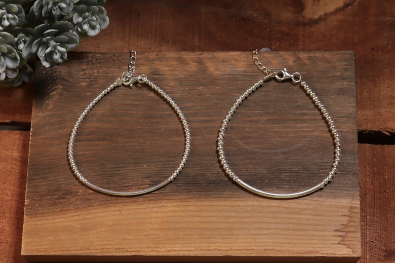 默默小姐银珠系列-弯管 - 手链/手环 - 纯银 