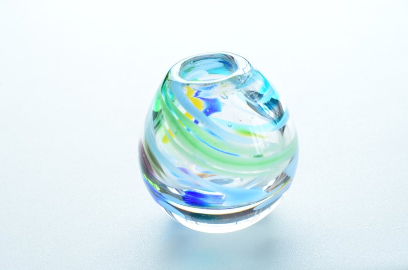 Single-wheel insert / marble / palm size - 花瓶/陶器 - 玻璃 蓝色