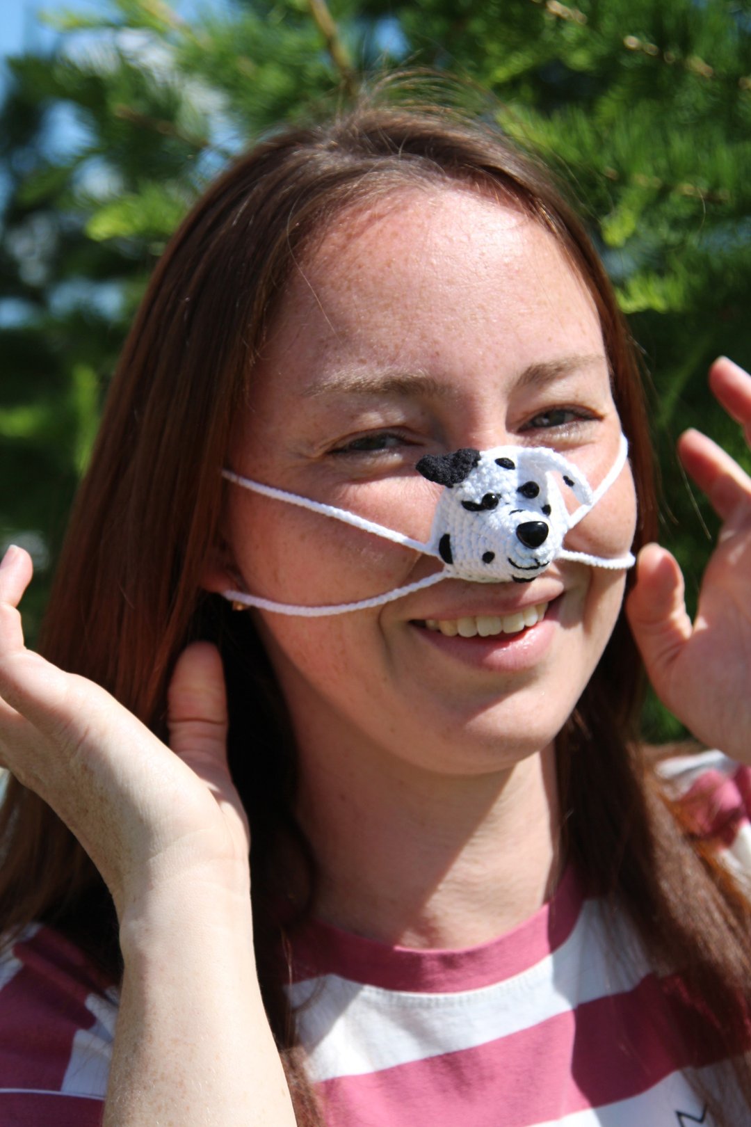 Nose warmer dalmatian is the best Dog lover gift. Fun friend gift. - 其他 - 棉 白色