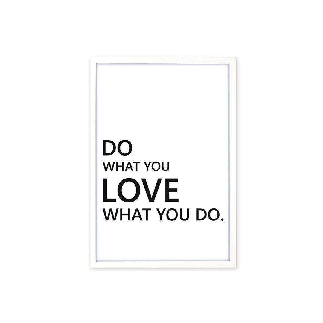 北欧风装饰画相框 Do What You Love 简约款 白色框 63x43cm - 画框/相框 - 木头 白色