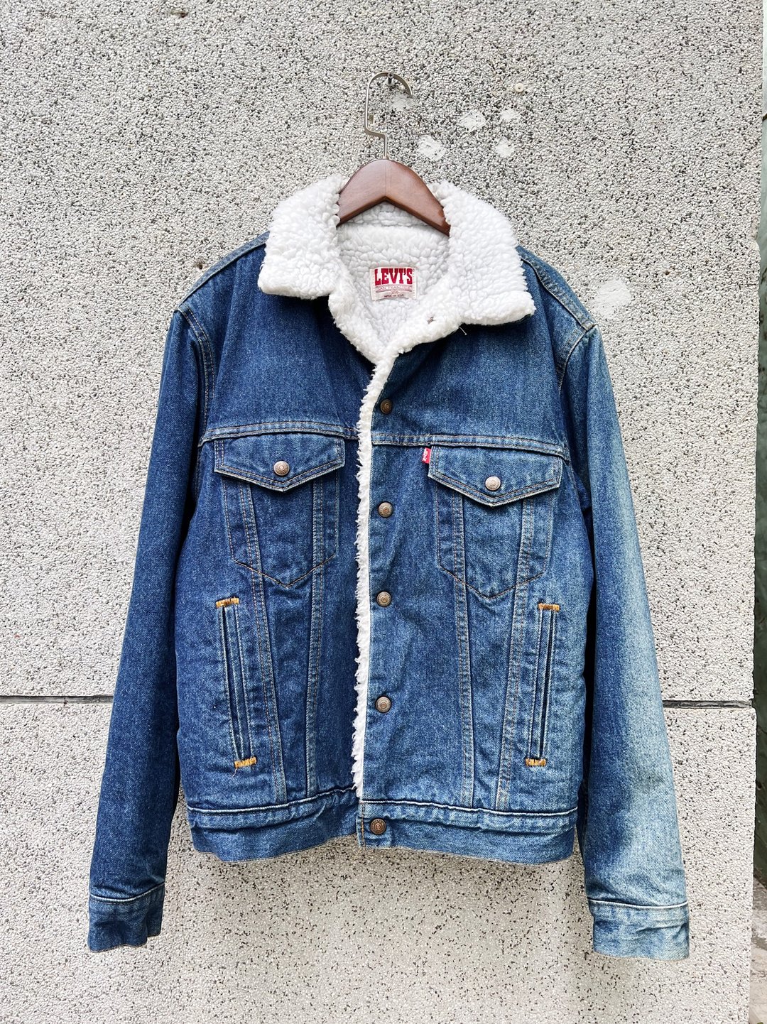 70s Levis U.S.A 经典靛蓝铺毛翻领丹宁牛仔外套 vintage - 男装外套 - 棉．麻 蓝色