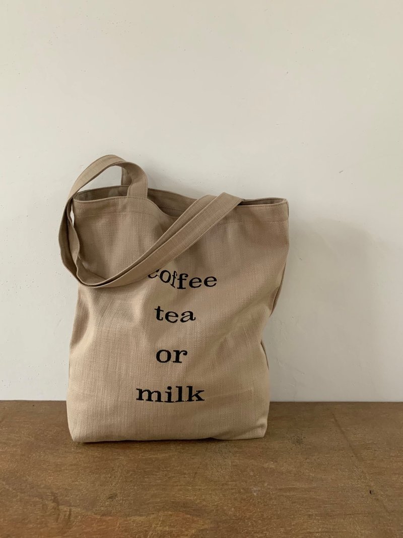 【喝点啥】原创大容量日系棉麻刺绣复古小众帆布单肩包 - 侧背包/斜挎包 - 棉．麻 