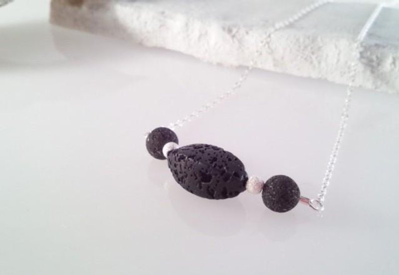 Lava + Silver Necklace L - 项链 - 其他金属 