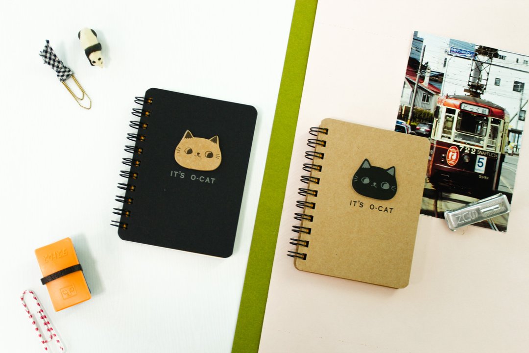 O-CAT－斩型猫线圈笔记 (100K/空白)。JN-100146 - 笔记本/手帐 - 纸 