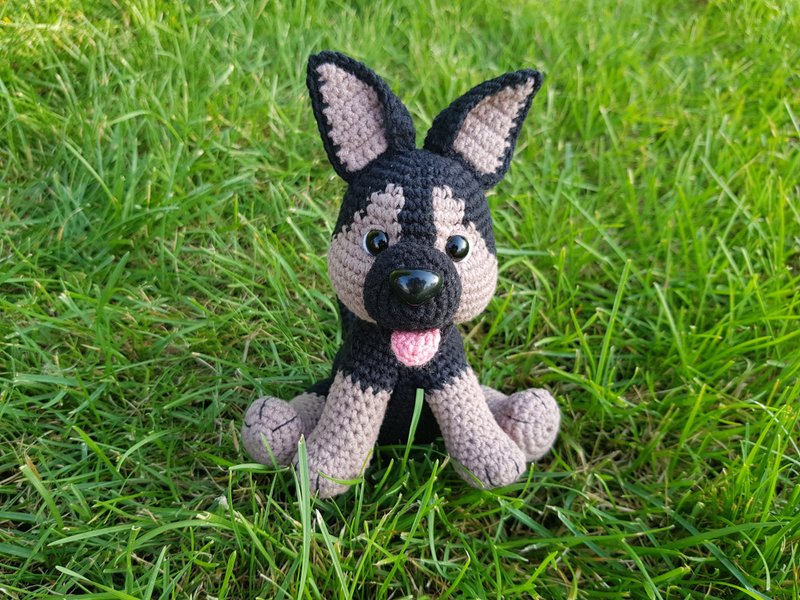 Dog German Shepherd, cute toy for children, soft toy - 玩具/玩偶 - 棉．麻 