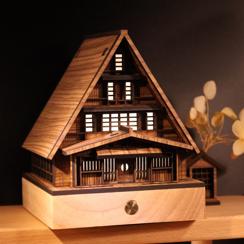 【焰仁美术馆】斗宿一/合掌村夜灯/原创手作 - 摆饰 - 木头 卡其色