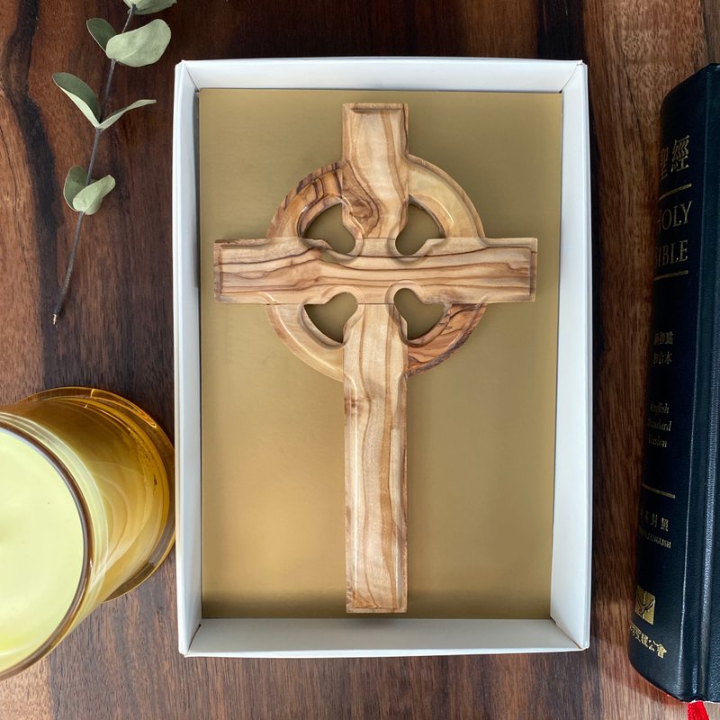 墙壁挂饰 Celtic cross 十字架 进口橄榄木 161748 - 墙贴/壁贴 - 木头 