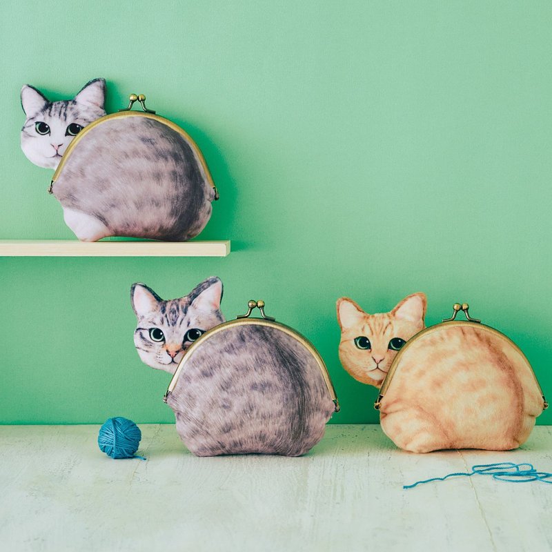 FELISSIMO 猫部 讨摸猫咪 - 萌喵回头口金收纳包 - 化妆包/杂物包 - 其他材质 